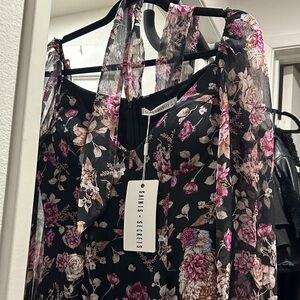 Floral Black and Pink Dress